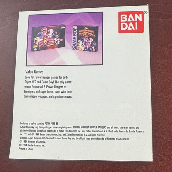 Vintage 1994 Mighty Morphin Power Rangers Red Dragon Thunderzord (orig. pkg). - Picture 14 of 16